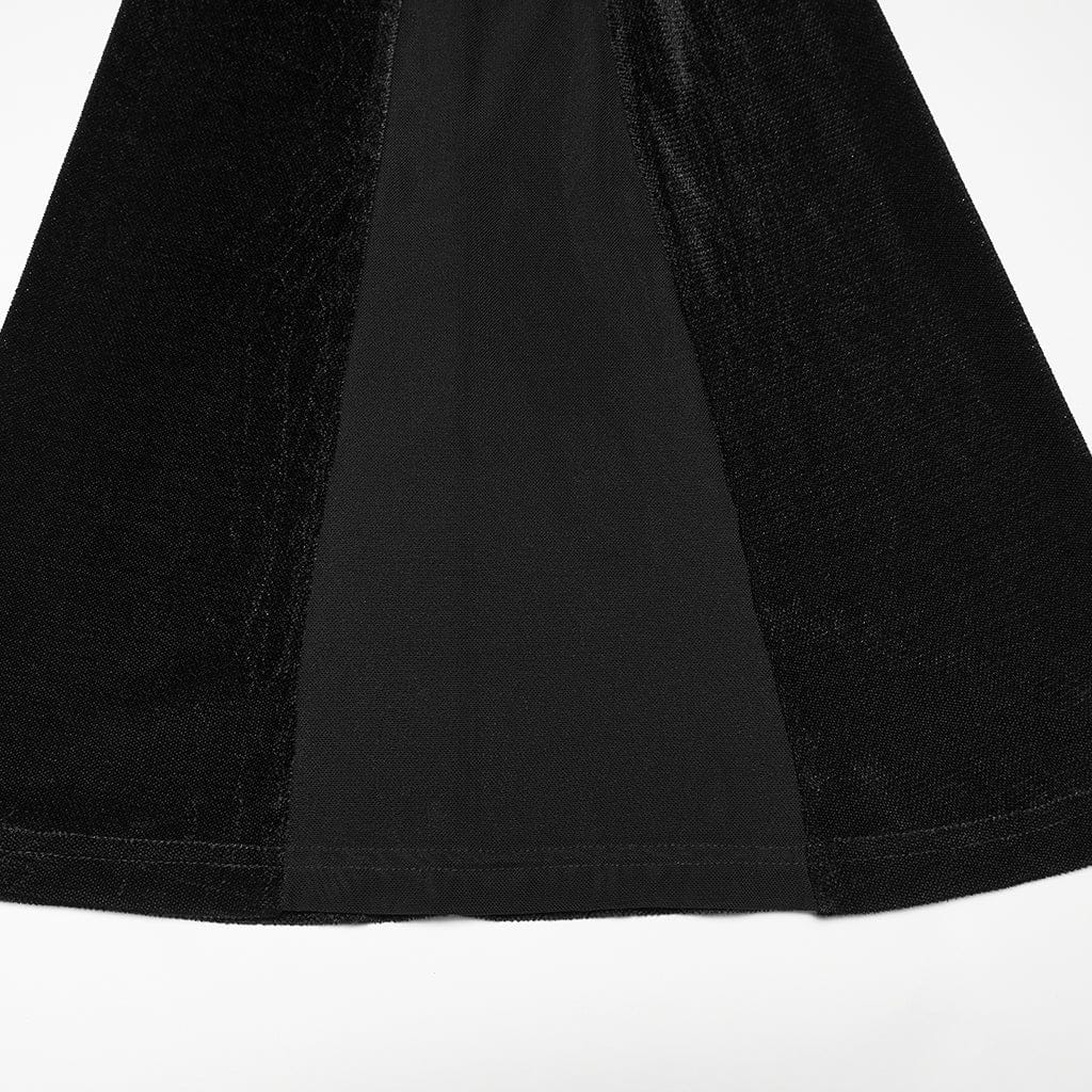 Women's Gothic Floral Lace Mesh Splice Flared Pants - Image 7