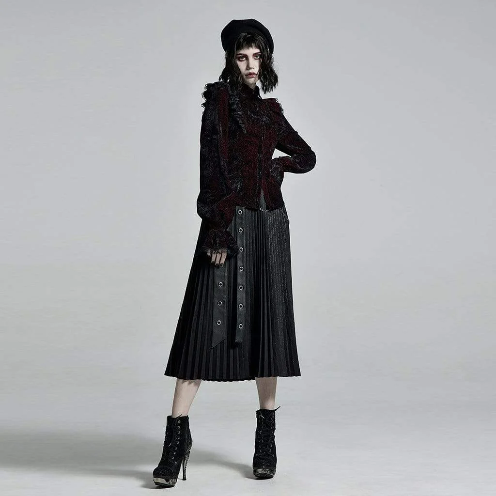 Women's Gothic Floral Lace Shirts - Image 4