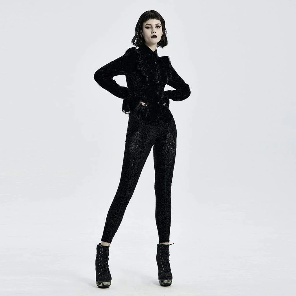Women's Gothic Floral Lace Shirts - Image 8