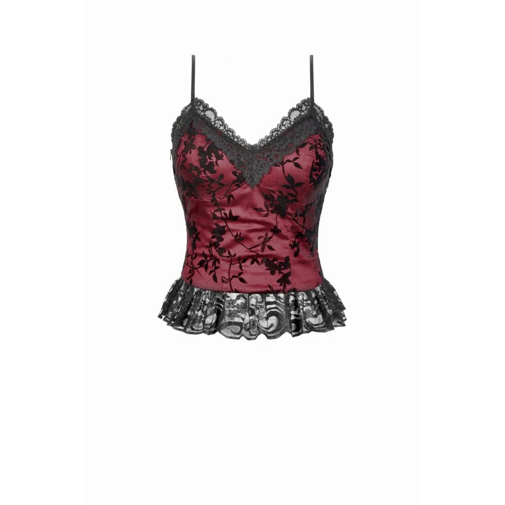 Women's Gothic Floral Lace Tank Top - Image 11