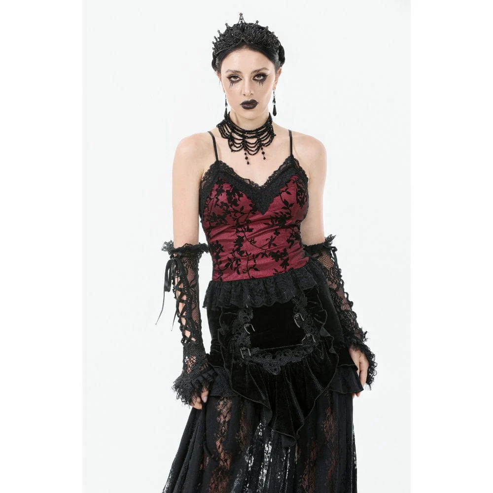 Women's Gothic Floral Lace Tank Top - Image 2
