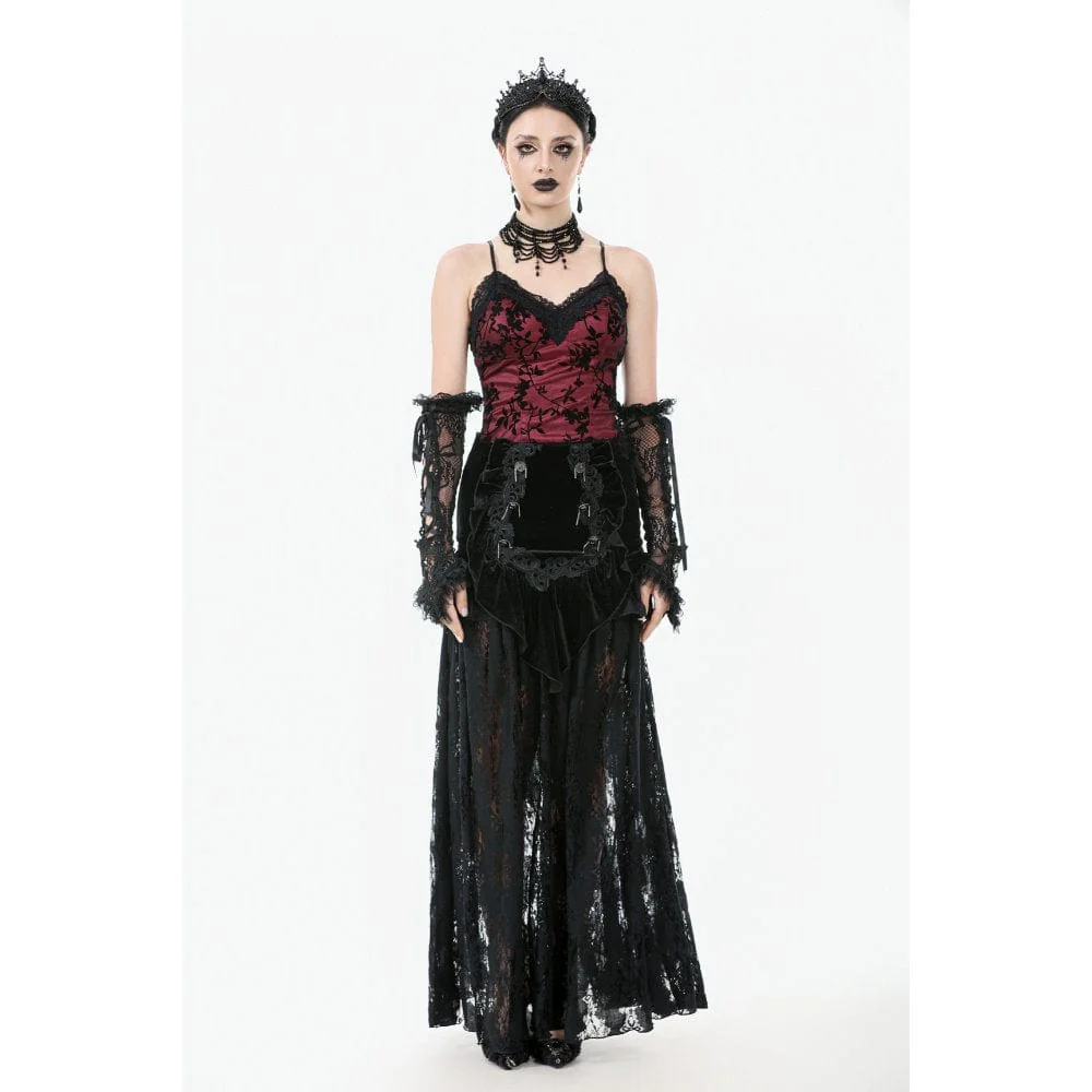 Women's Gothic Floral Lace Tank Top - Image 6