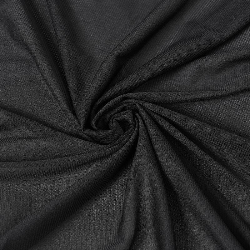 Women's Gothic Floral Mesh Splice Skirt Black - Image 11