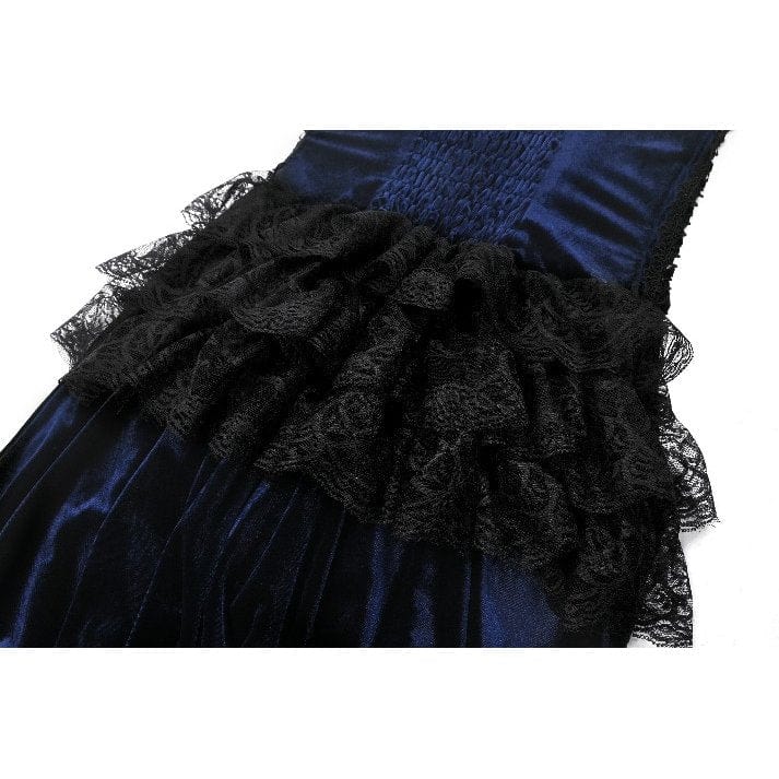 Women's Gothic Floral Multilayered Lace High/Low Slip Dress Wedding Dress - Image 18