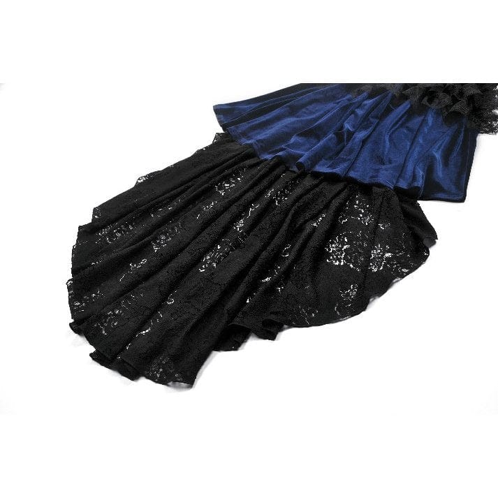 Women's Gothic Floral Multilayered Lace High/Low Slip Dress Wedding Dress - Image 19