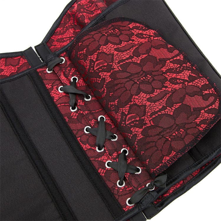 Women's Gothic Floral Printed Overbust Corset - Image 4