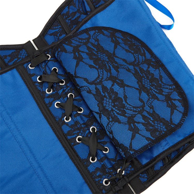Women's Gothic Floral Printed Overbust Corset - Image 3