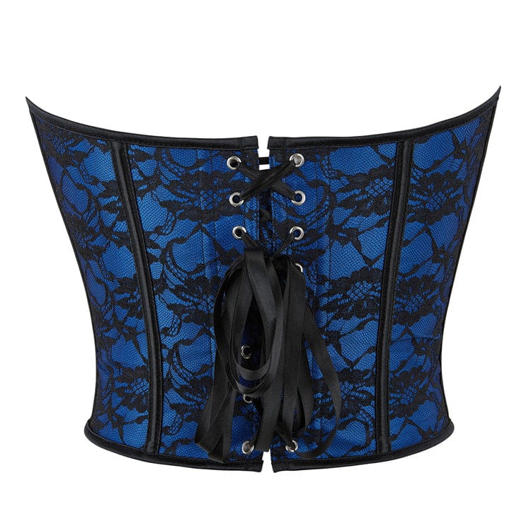 Women's Gothic Floral Printed Overbust Corset - Image 4