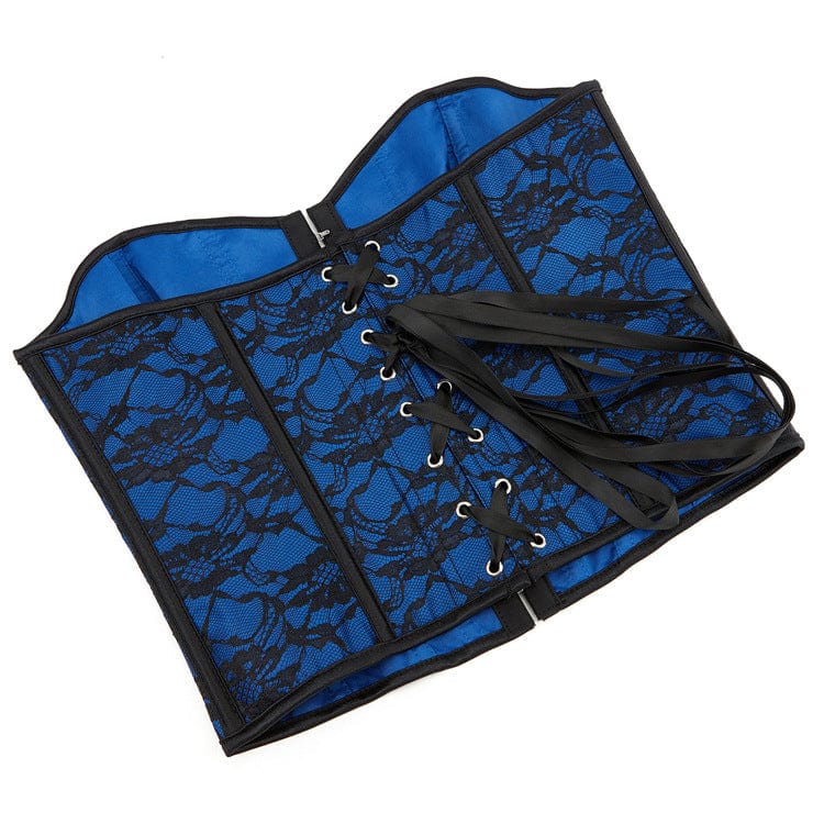 Women's Gothic Floral Printed Overbust Corset - Image 5