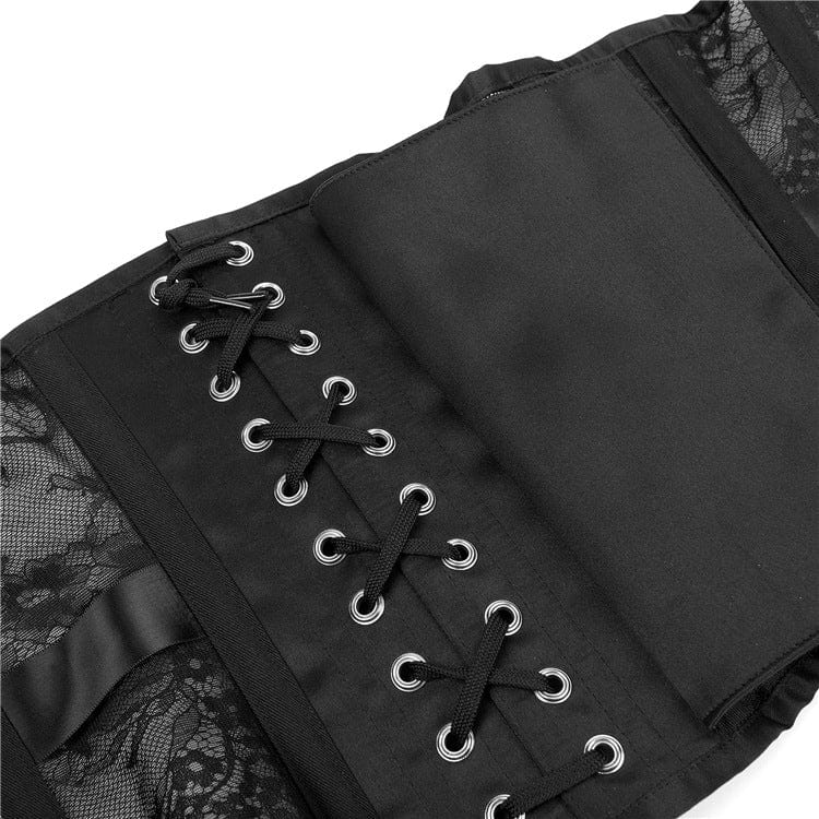 Women's Gothic Floral Satin Underbust Corset - Image 10