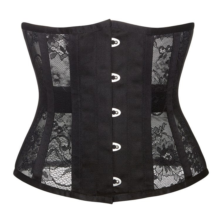 Women's Gothic Floral Satin Underbust Corset - Image 7