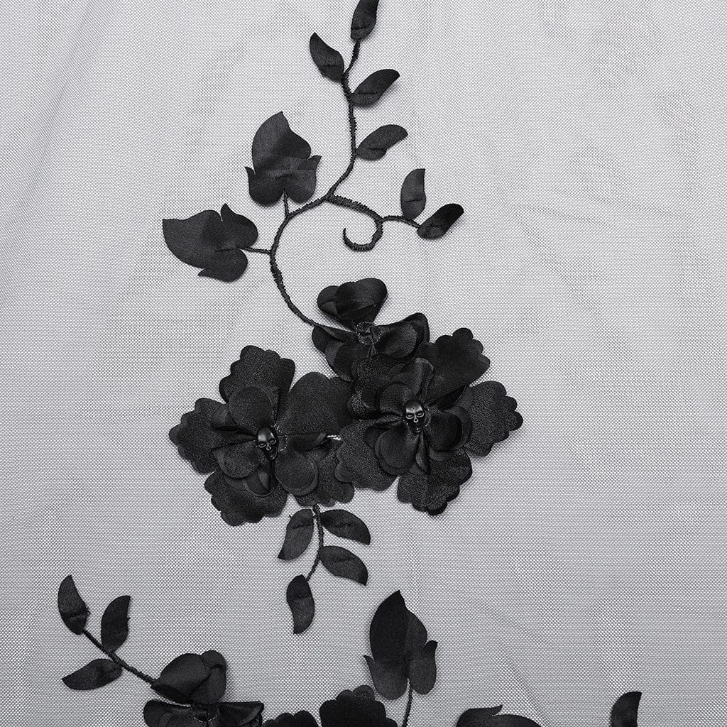 Women's Gothic Floral Splice Mesh Veil - Image 6