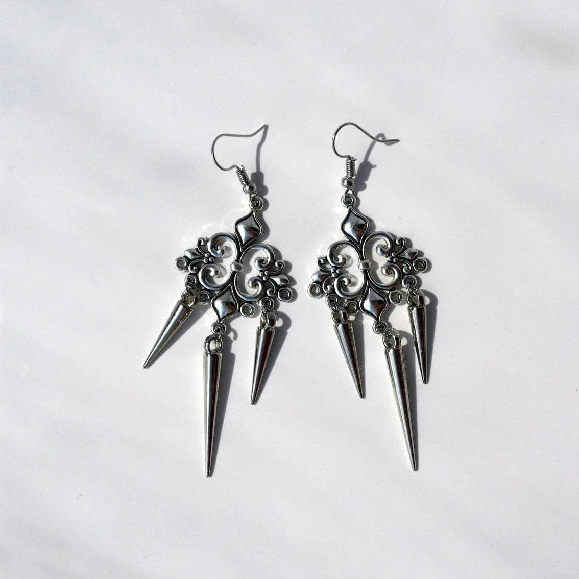 Women's Gothic Floral Studded Earrings - Image 5