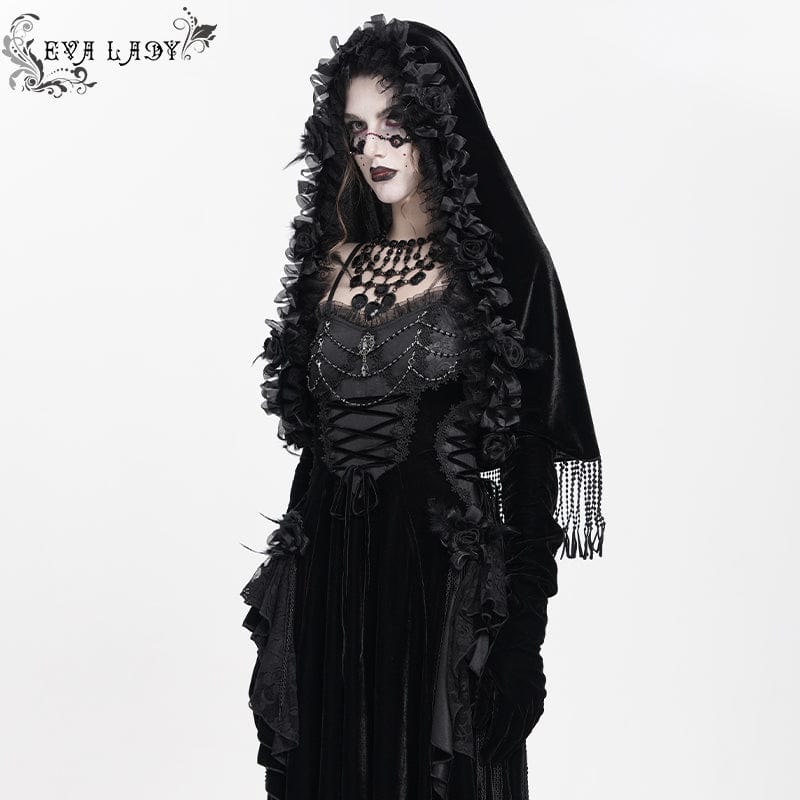 Women's Gothic Flower Lace Edge Cloak - Image 4