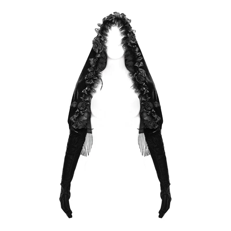 Women's Gothic Flower Lace Edge Cloak - Image 7