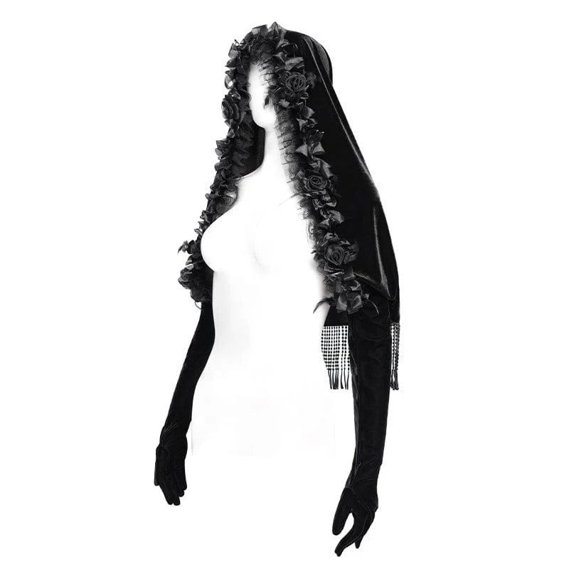 Women's Gothic Flower Lace Edge Cloak - Image 8