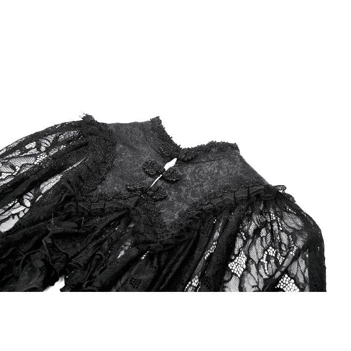 Women's Gothic Frog Ruffled Lace Cape - Image 11