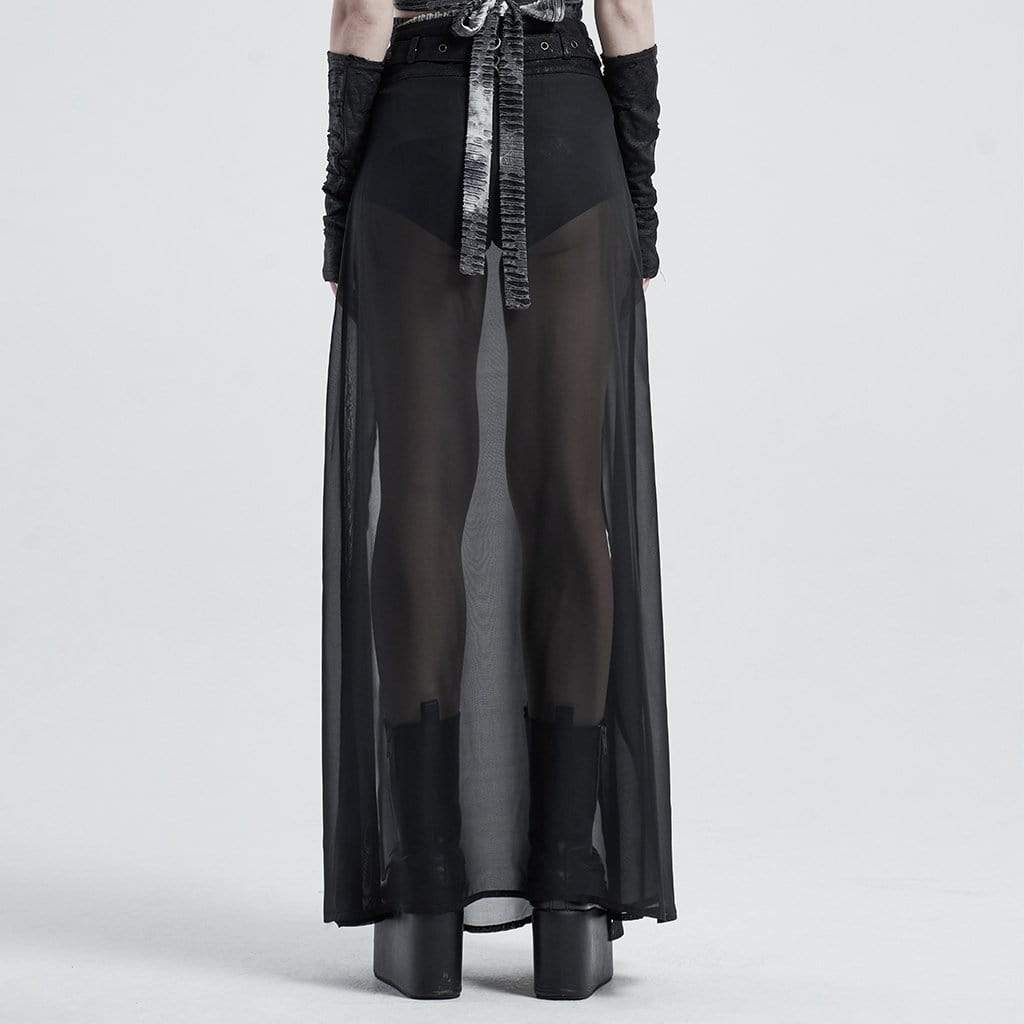 Women's Gothic Front Zip Shorts With Overskirts - Image 3