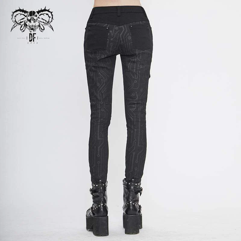 Women's Gothic Front Zip Straight-leg Pants - Image 3