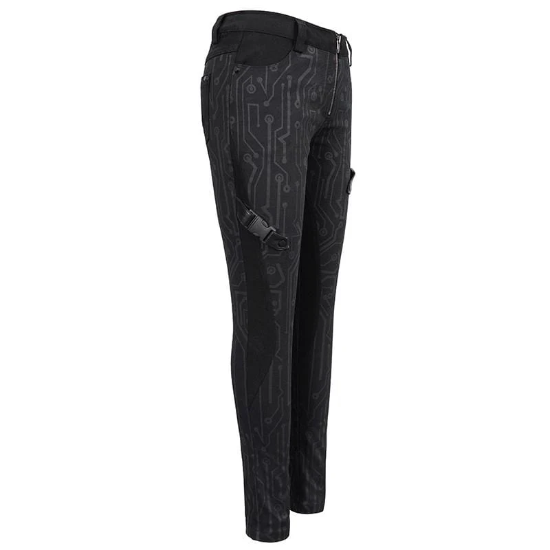 Women's Gothic Front Zip Straight-leg Pants - Image 5