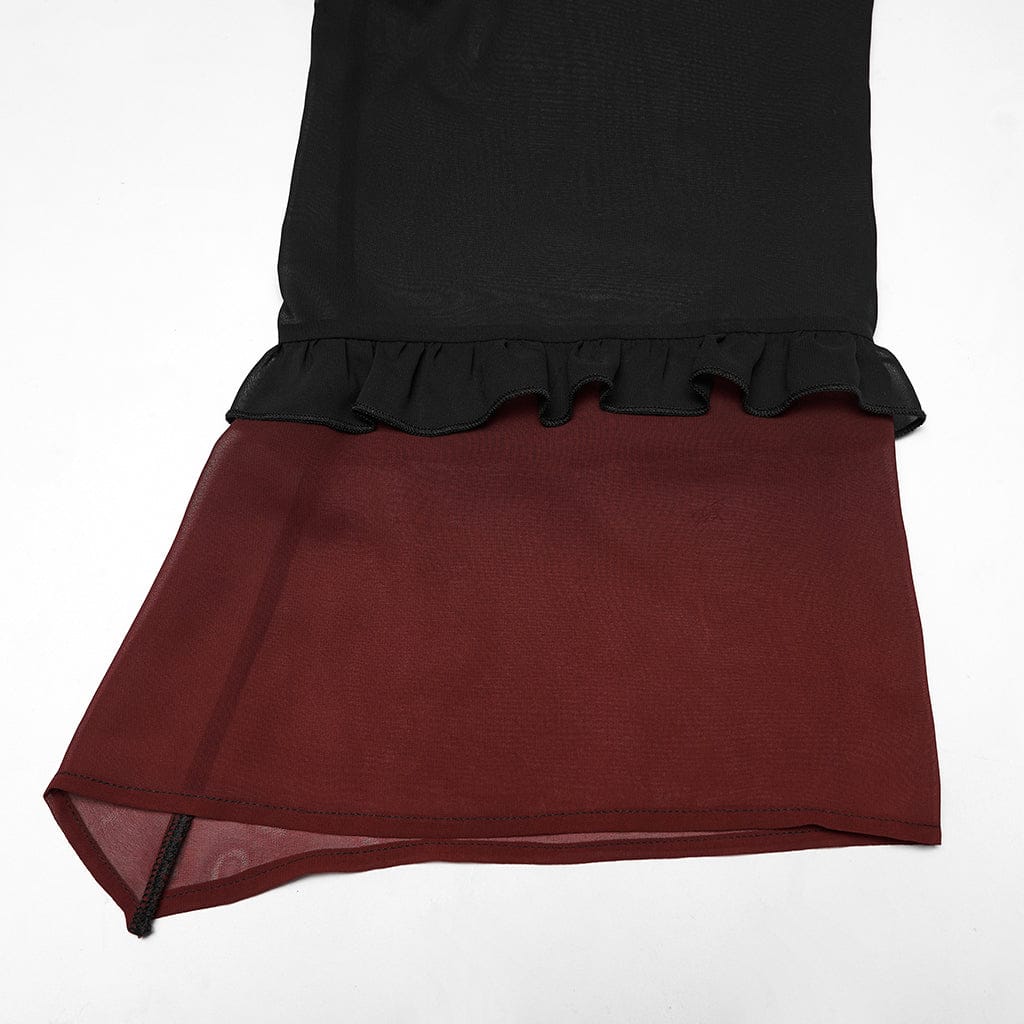 Women's Gothic Gradient Flared Sleeve Sheer Chiffon Shirt - Image 7