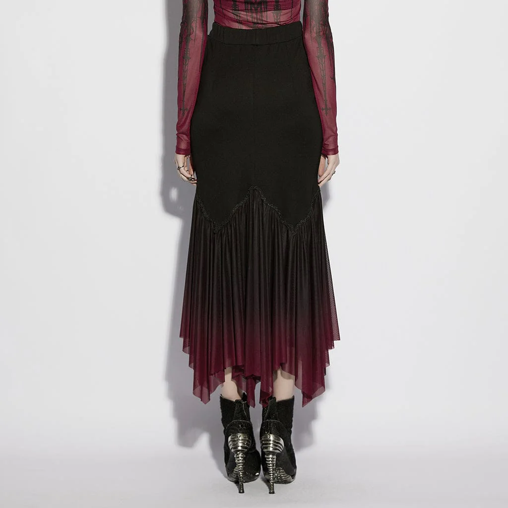 Women's Gothic Gradient Irregular Fishtail Skirt - Image 3