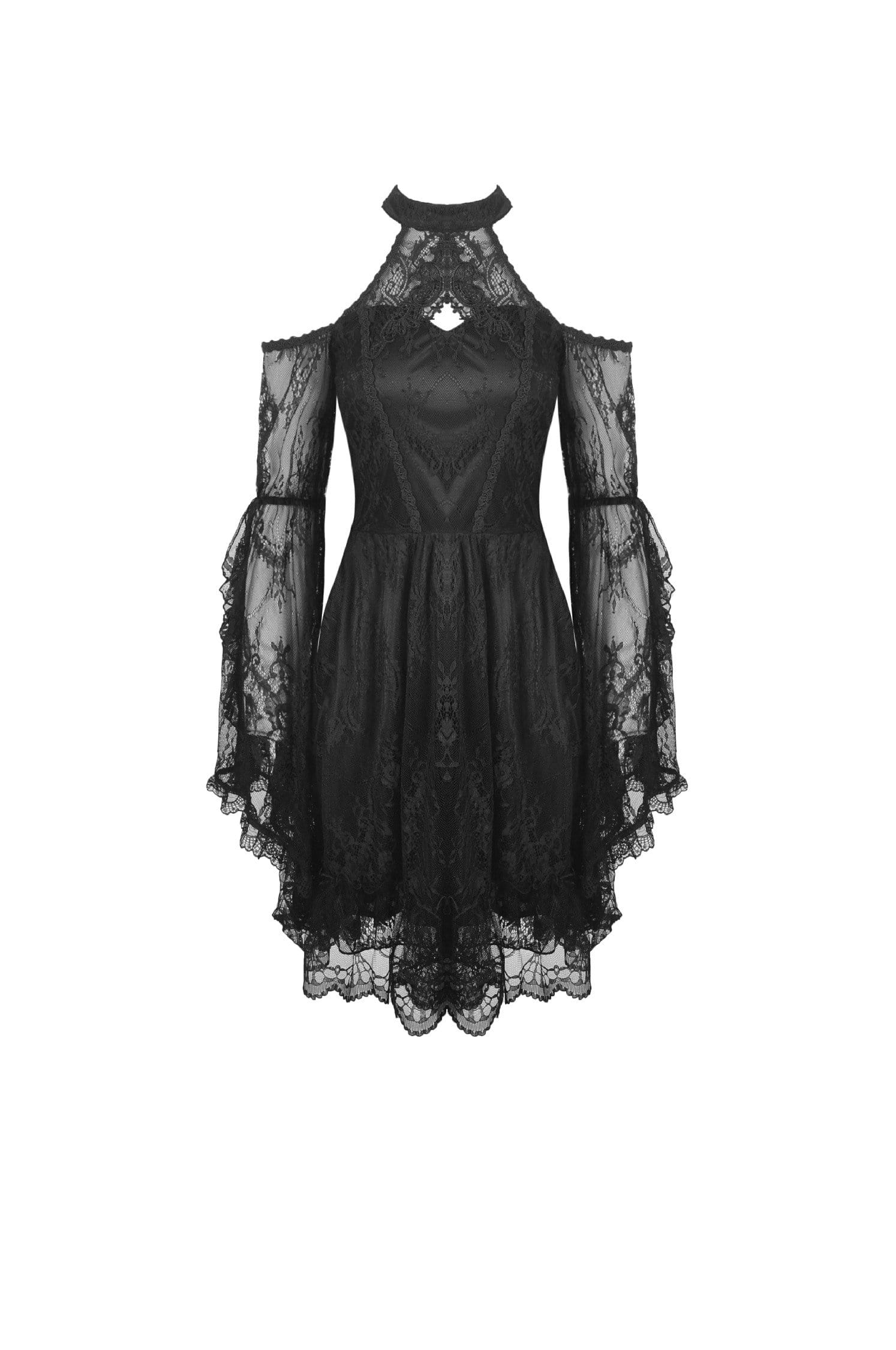 Women's Gothic Halter Lace Dresses - Image 4
