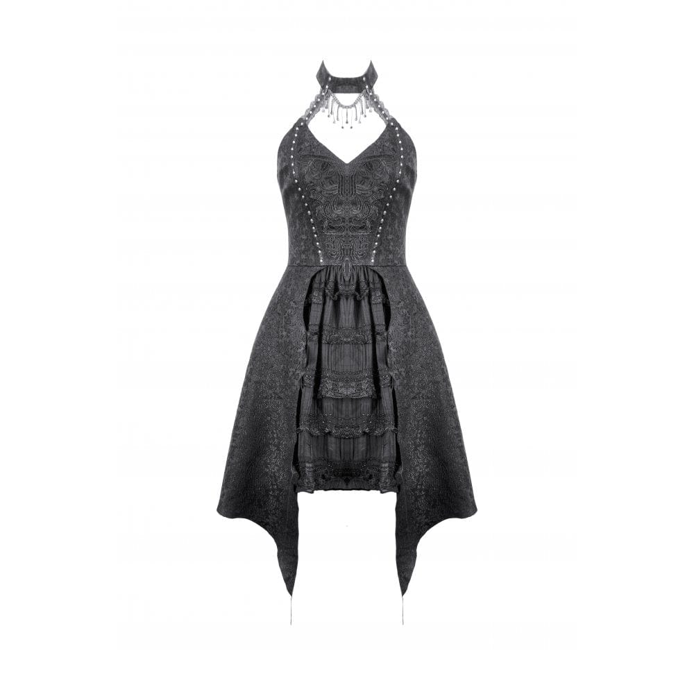 Women's Gothic Halterneck Lace Party Dress Graduation Dress - Image 14