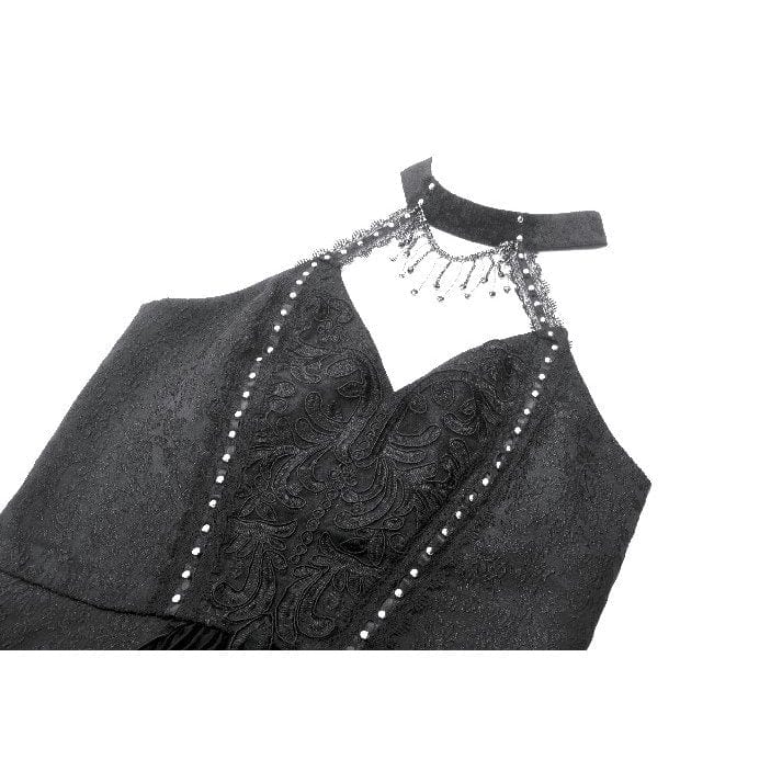 Women's Gothic Halterneck Lace Party Dress Graduation Dress - Image 16