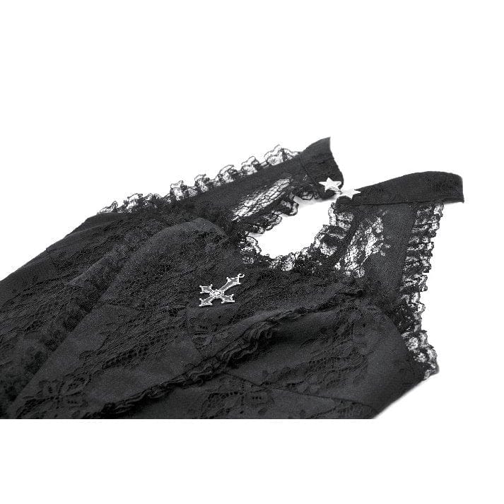Women's Gothic Halterneck Lace Short Dress - Image 16