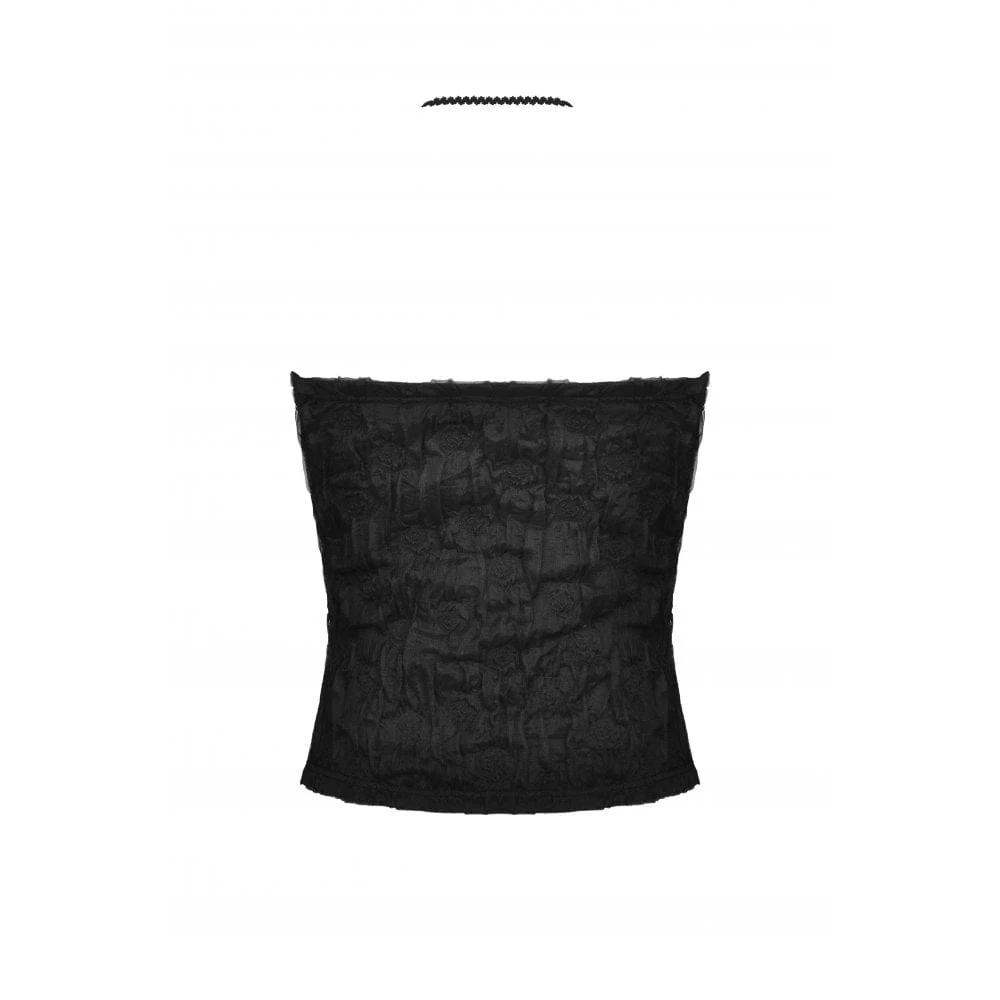 Women's Gothic Halterneck Lace Tank Top - Image 8