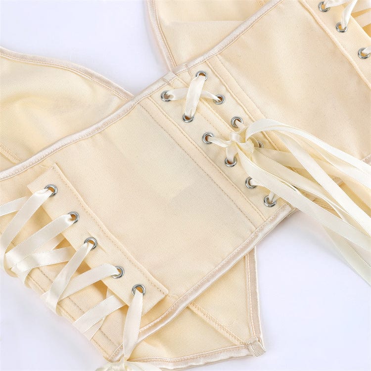 Women's Gothic Halterneck Lace-up Zip Bustier - Image 4