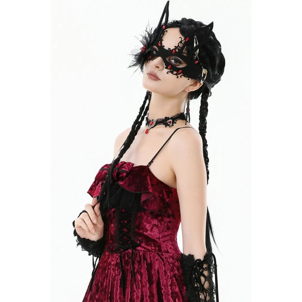 Women's Gothic Heart Cross Diamante Necklace - Image 5