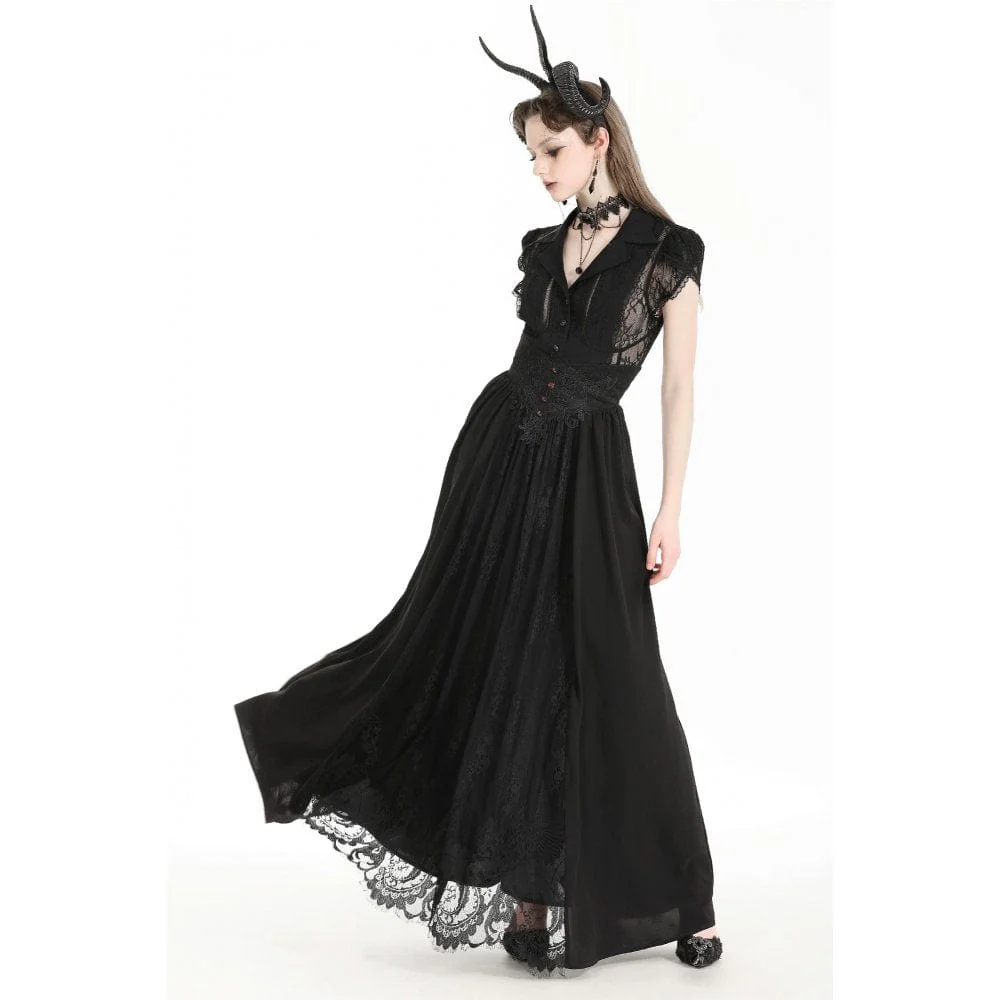 Women's Gothic Heart Embroidered High-waisted Skirt - Image 6