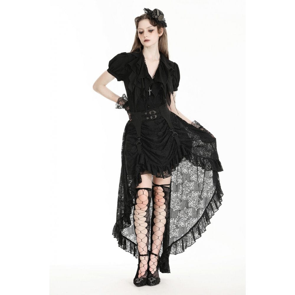 Women's Gothic High/Low Lace Skirt - Image 6