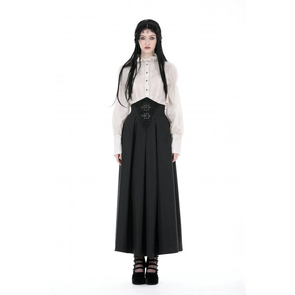 Women's Gothic High-waisted Pleated Long Skirt - Image 2