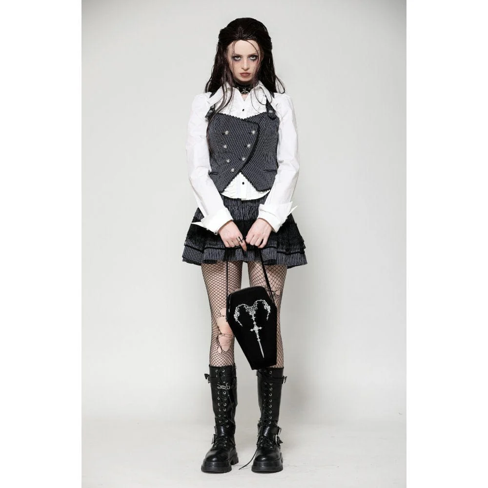 Women's Gothic Horned Embroidered Coffin Bag - Image 2