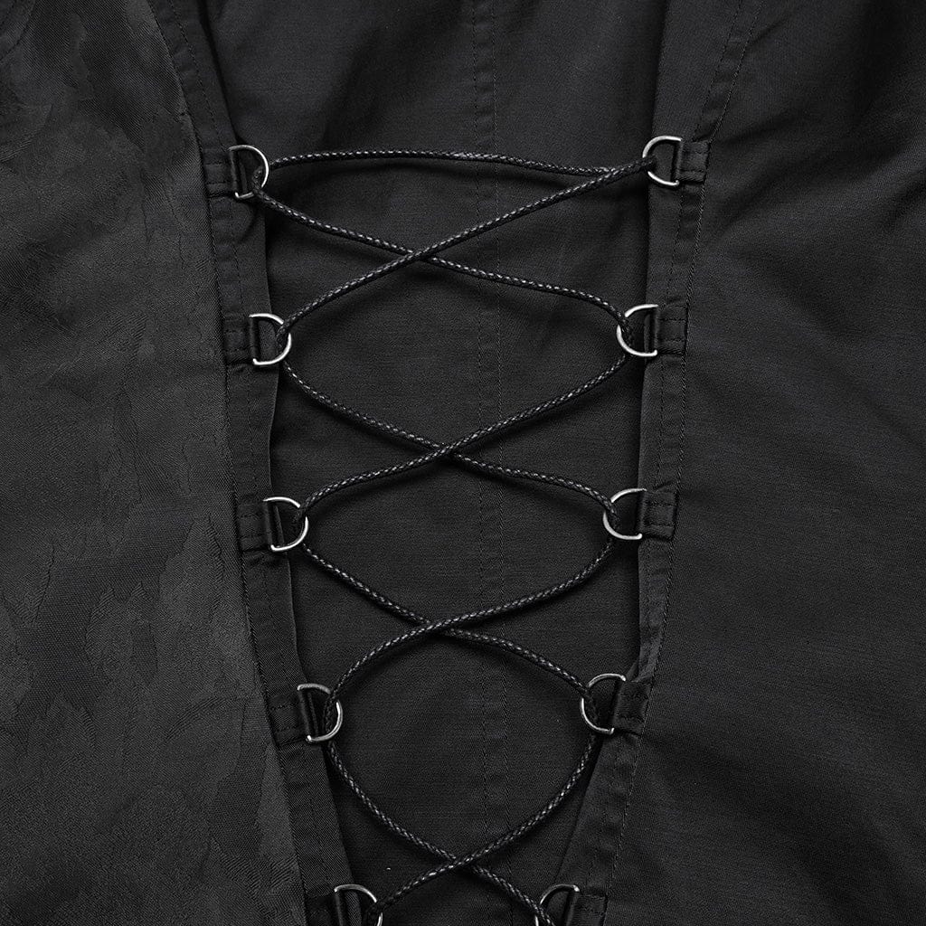 Women's Gothic Irregular Bat Collar Vest with Chain - Image 8