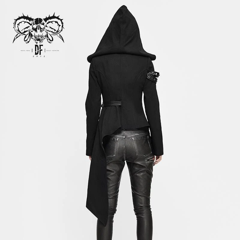 Women's Gothic Irregular Jackets With Hood - Image 3