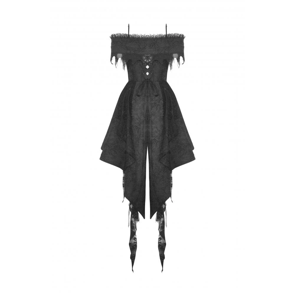 Women's Gothic Irregular Lace Splice Dress - Image 10