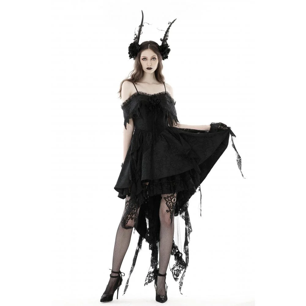 Women's Gothic Irregular Lace Splice Dress - Image 4
