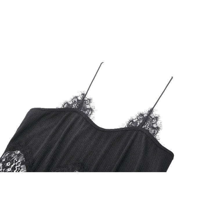Women's Gothic Irregular Lace Splice Tank Top - Image 17