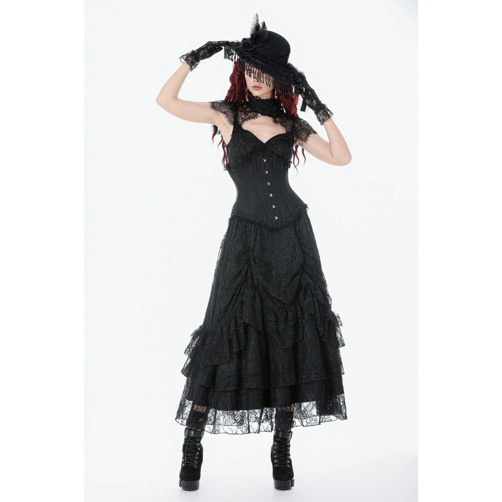 Women's Gothic Irregular Lace-up Underbust Corset - Image 7