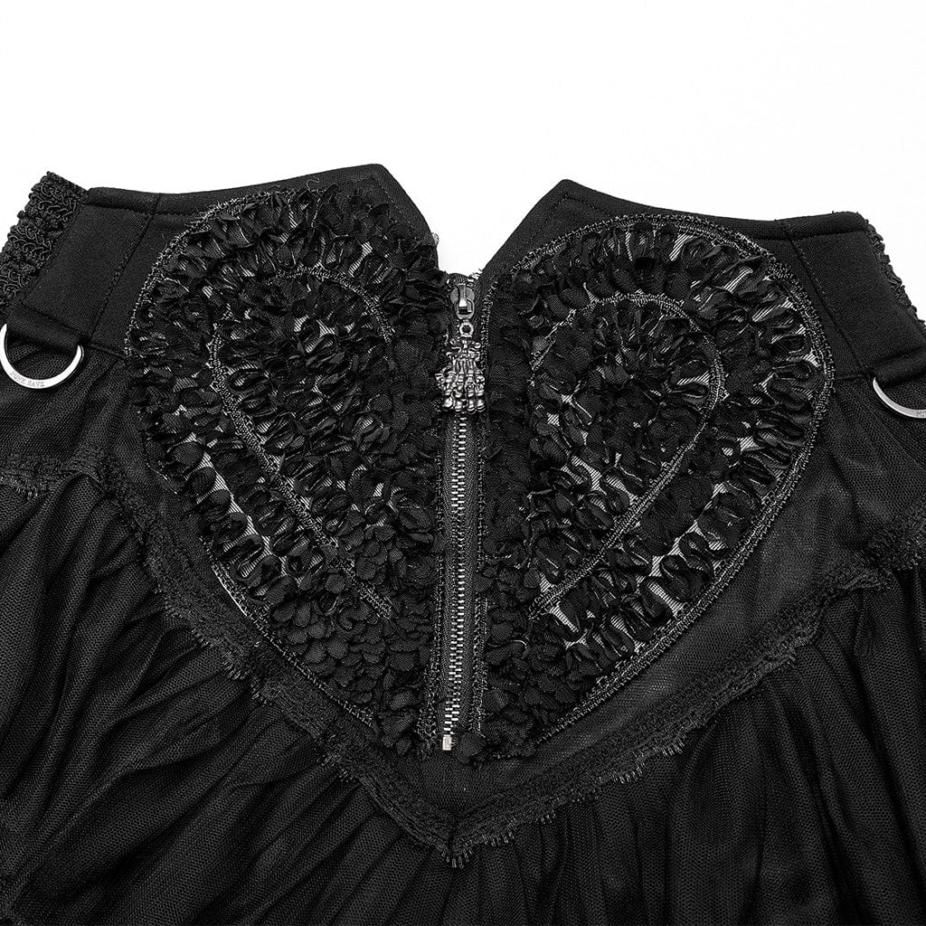 Women's Gothic Irregular Layered Mesh Skirt - Image 11