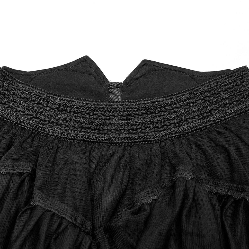 Women's Gothic Irregular Layered Mesh Skirt - Image 12