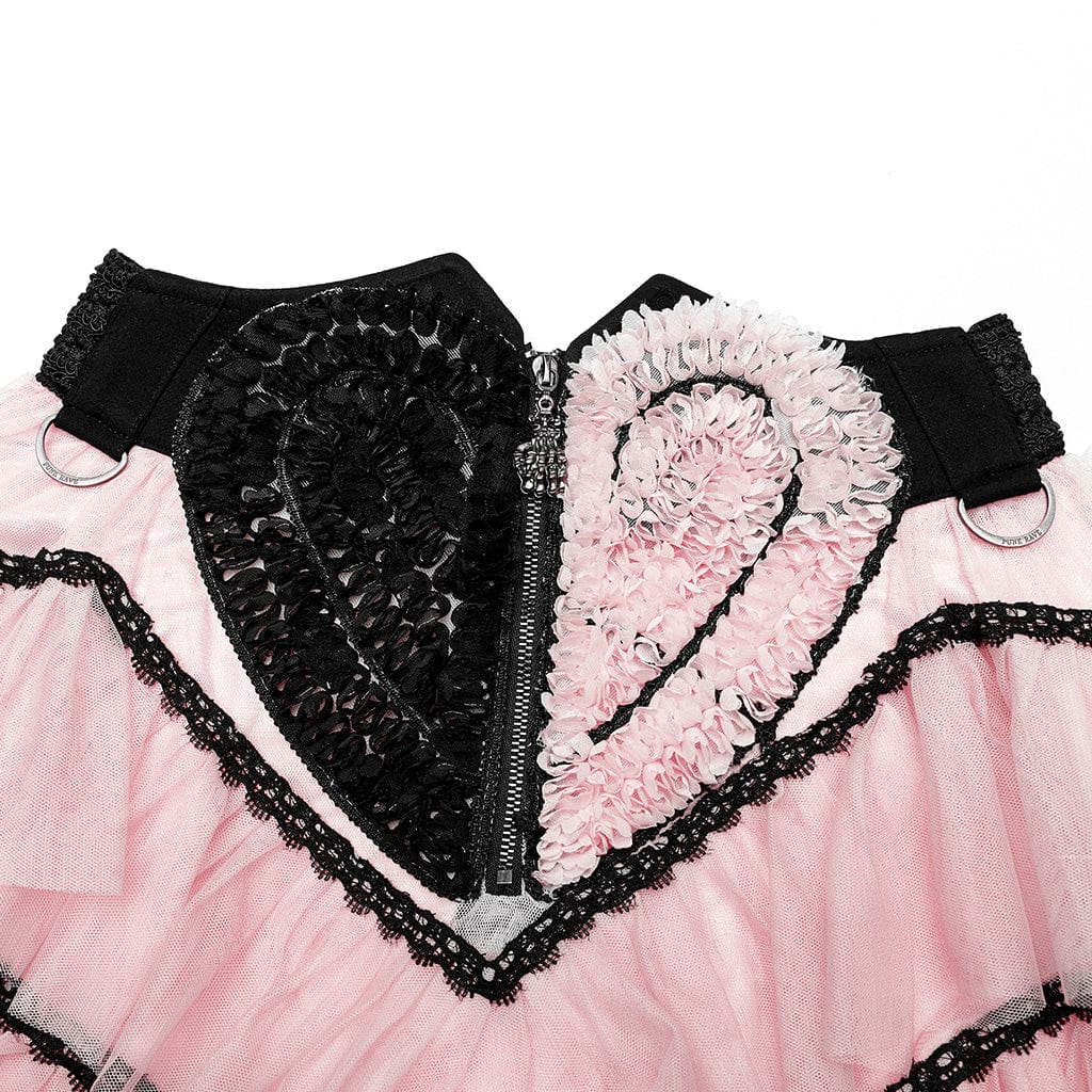 Women's Gothic Irregular Layered Mesh Skirt - Image 18