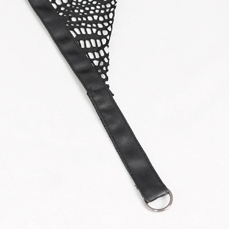 Women's Gothic Irregular Mesh Skirt with Chain - Image 12