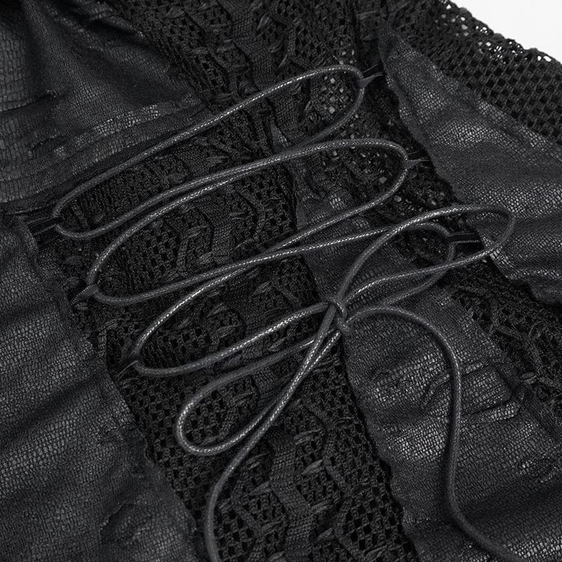 Women's Gothic Irregular Ripped Mesh Dress - Image 11