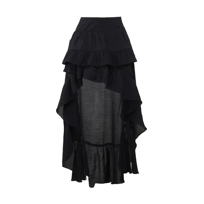 Women's Gothic Irregular Ruffled Layered Skirt - Image 6