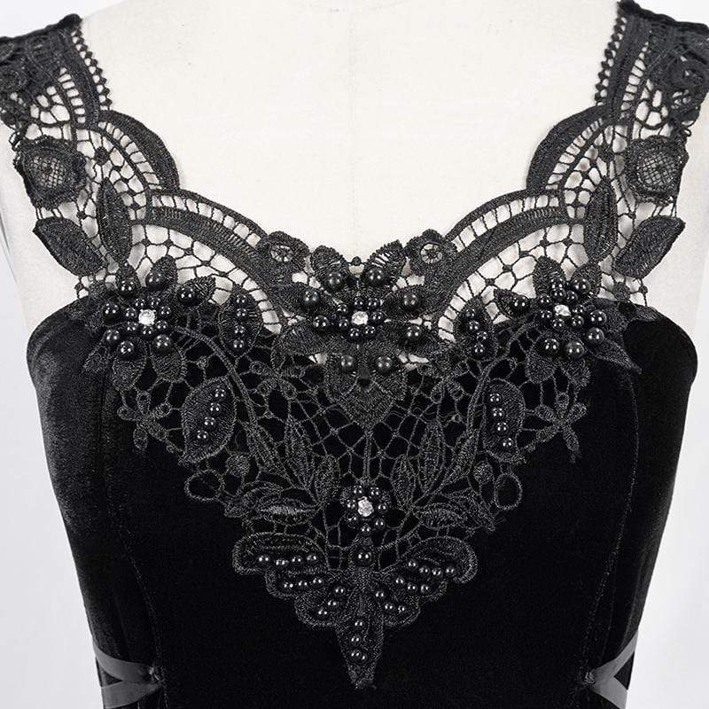 Women's Gothic Irregular Strappy Black Slip Dress - Image 5